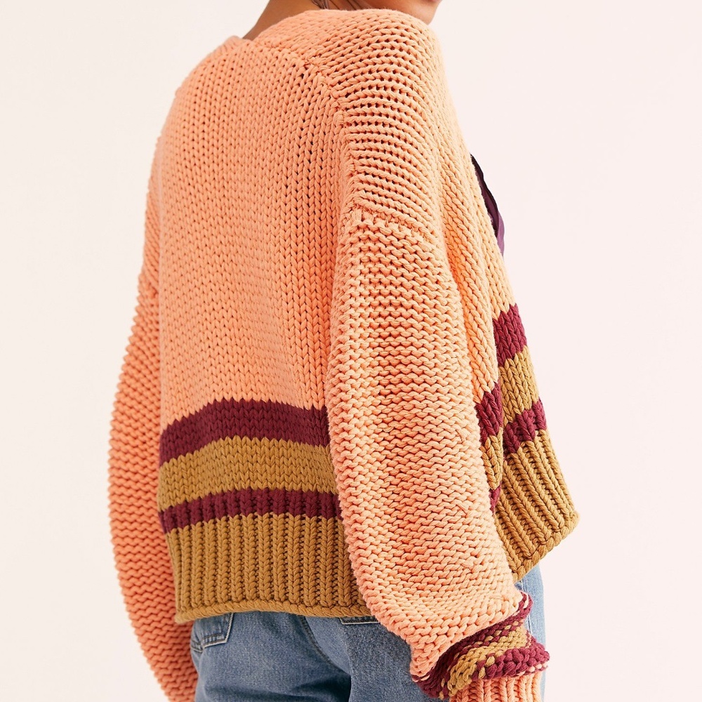 NWT Free People Glow For It Color Block Cardigan